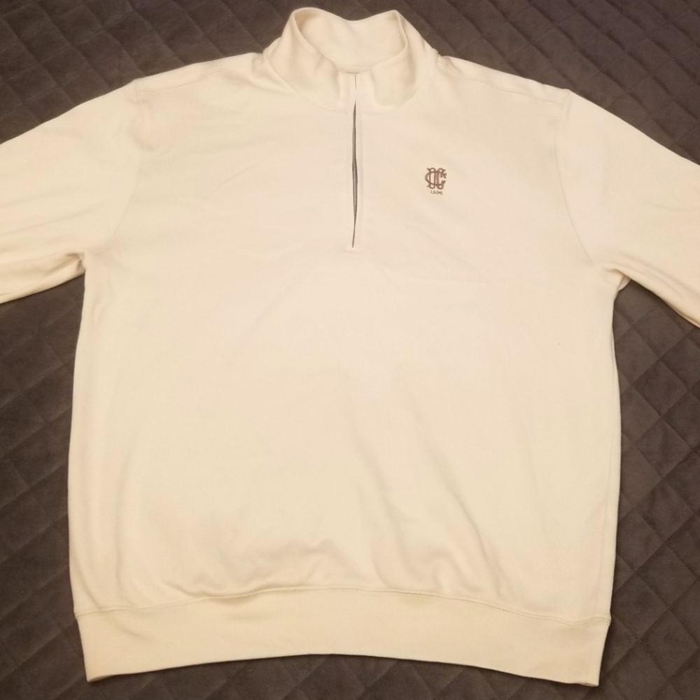 Men's White Donald Ross 1/4 Zip Pullover